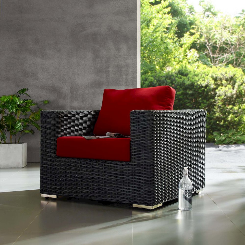 Summon Outdoor Patio Fabric Sunbrella Armchair. Picture 4