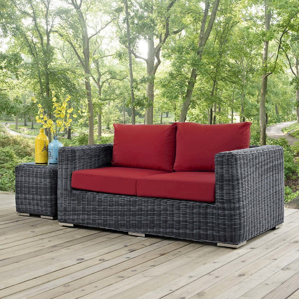 Summon Outdoor Patio Sunbrella Loveseat. Picture 5