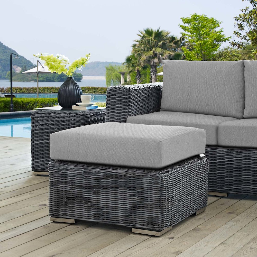 Summon Outdoor Patio Sunbrella Ottoman. Picture 3