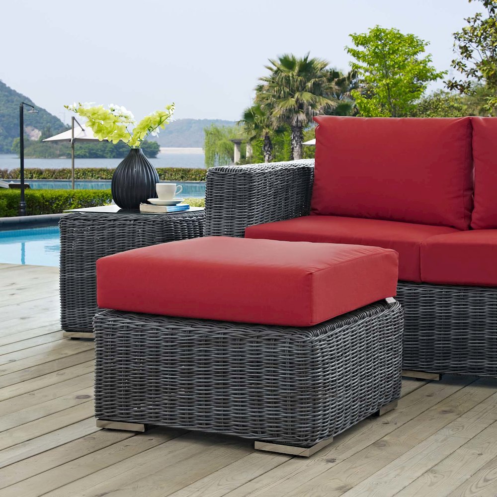 Summon Outdoor Patio Sunbrella Ottoman. Picture 3