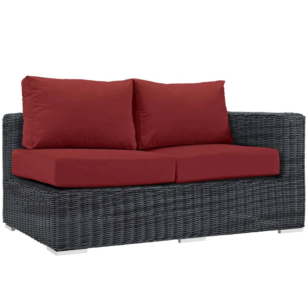 Summon Outdoor Patio Sunbrella Right Arm Loveseat. Picture 1