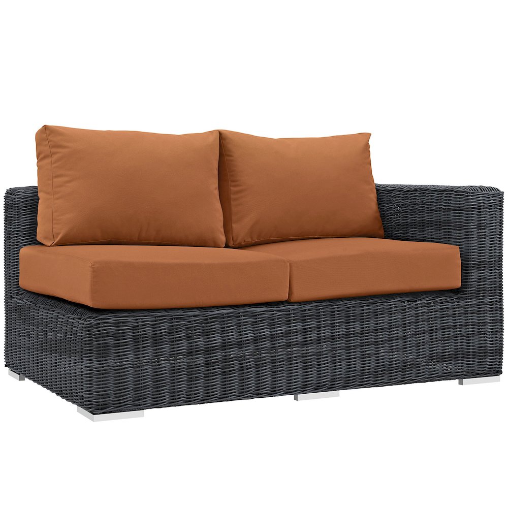 Summon Outdoor Patio Sunbrella Right Arm Loveseat. Picture 1