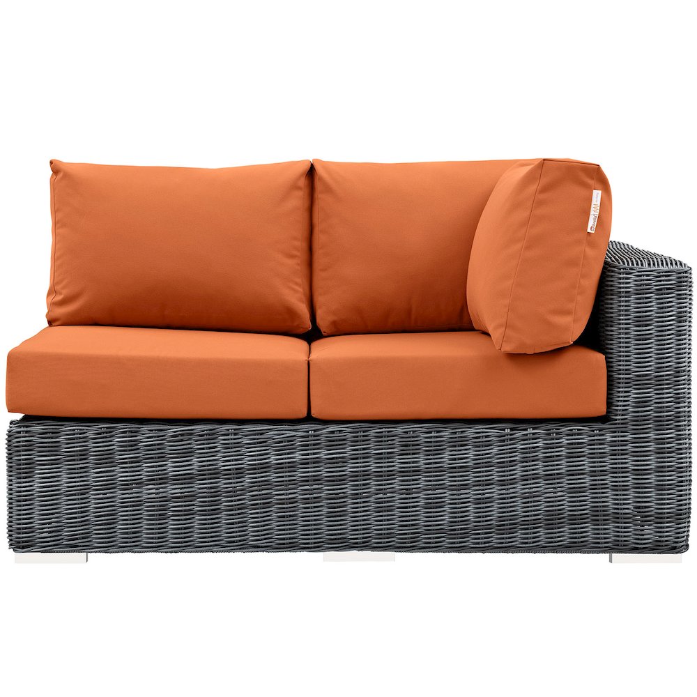 Summon Outdoor Patio Sunbrella Right Arm Loveseat. Picture 3