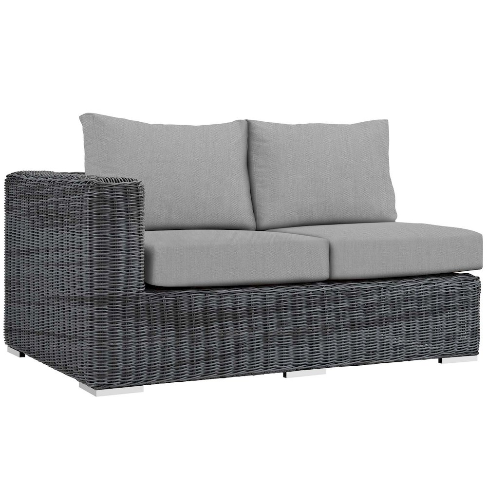 Summon Outdoor Patio Sunbrella Left Arm Loveseat. Picture 1