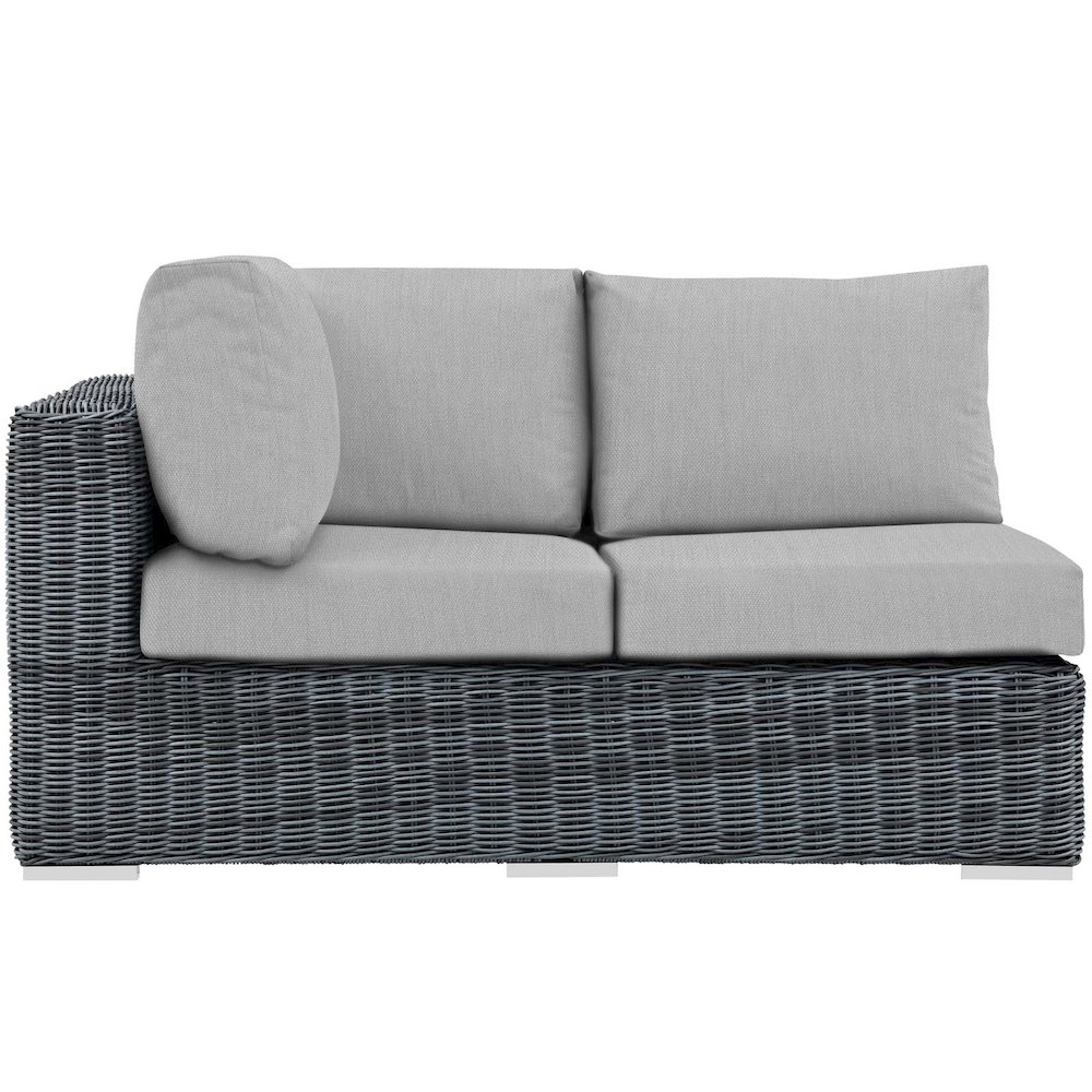 Summon Outdoor Patio Sunbrella Left Arm Loveseat. Picture 3