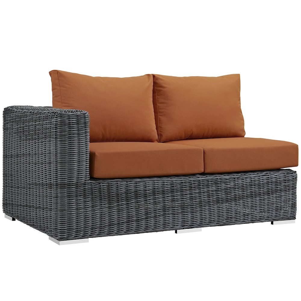 Summon Outdoor Patio Sunbrella Left Arm Loveseat. Picture 1