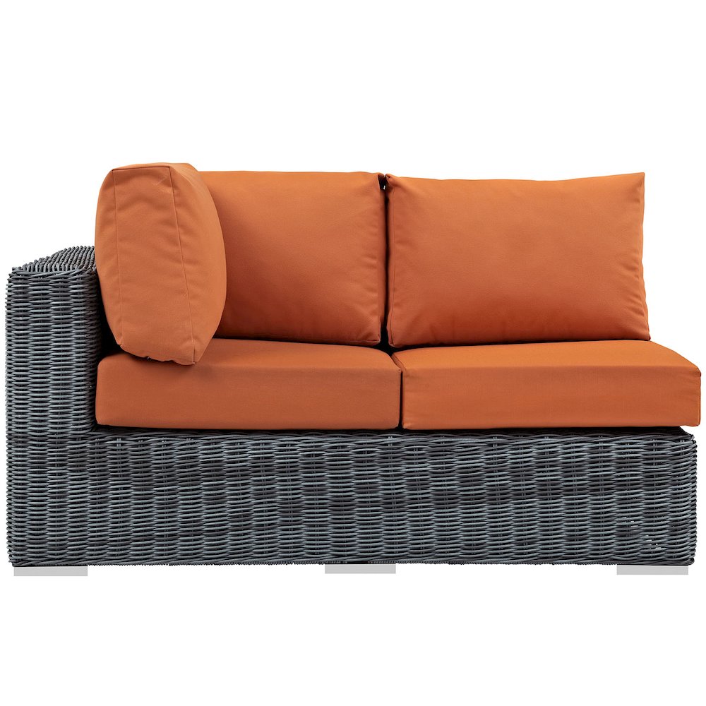 Summon Outdoor Patio Sunbrella Left Arm Loveseat. Picture 3