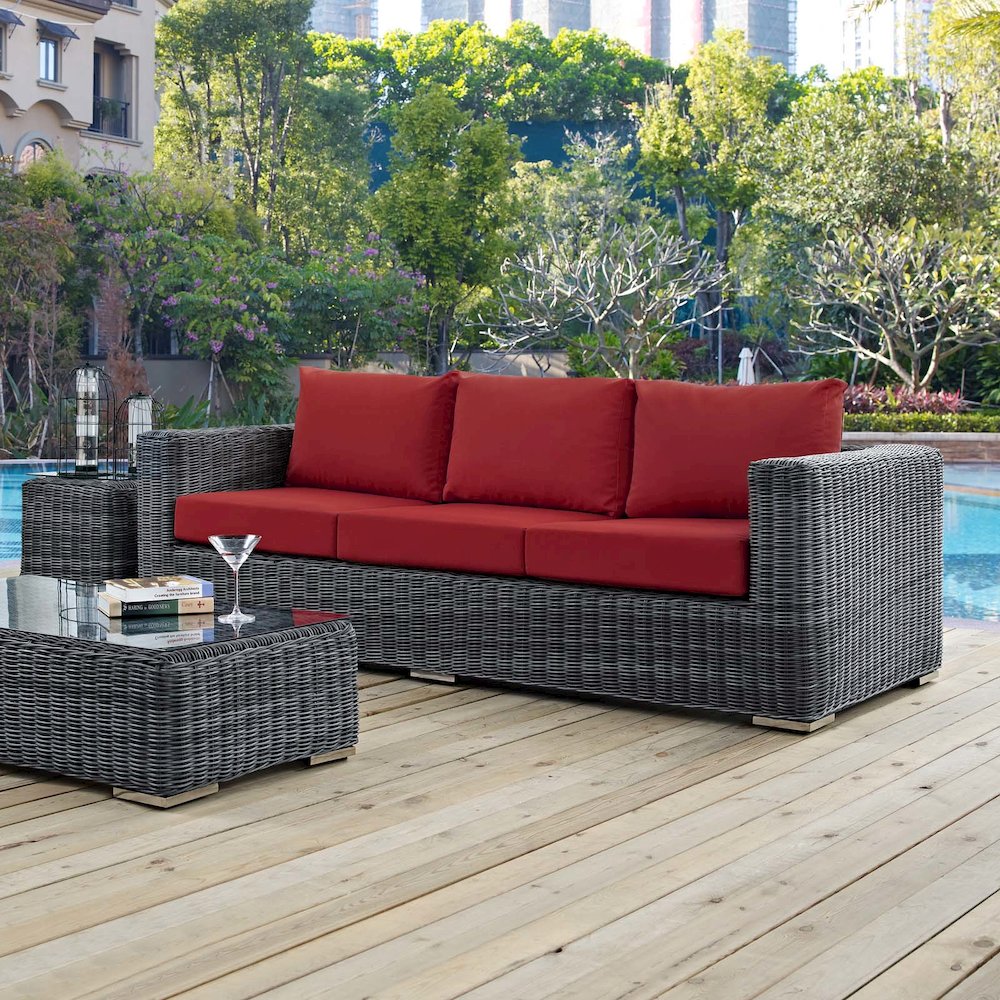 Summon Outdoor Patio Sunbrella Sofa. Picture 5