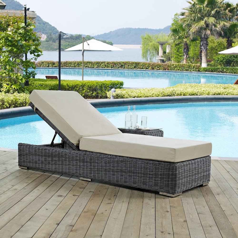 Summon Outdoor Patio Sunbrella Chaise Lounge. Picture 4