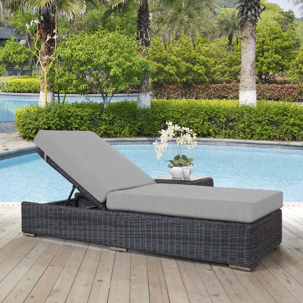 Summon Outdoor Patio Sunbrella Chaise Lounge. Picture 4