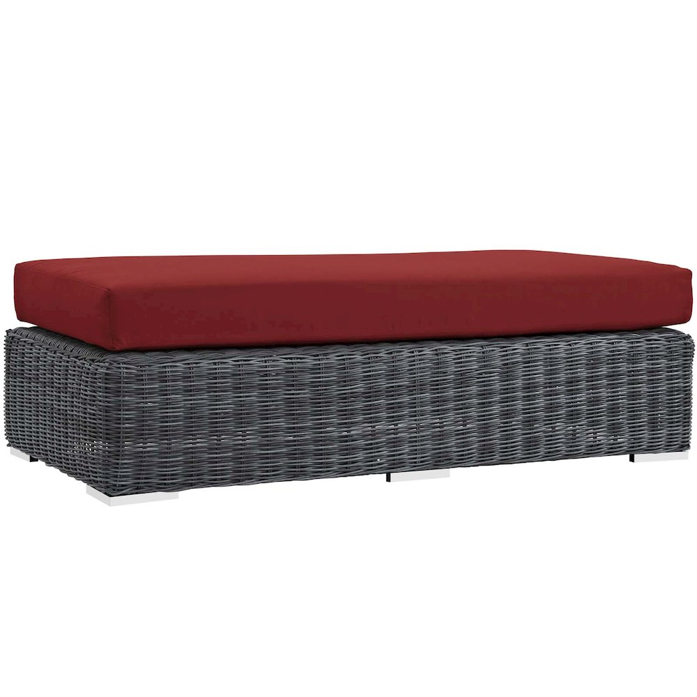 Summon Outdoor Patio Sunbrella Rectangle Ottoman. Picture 1