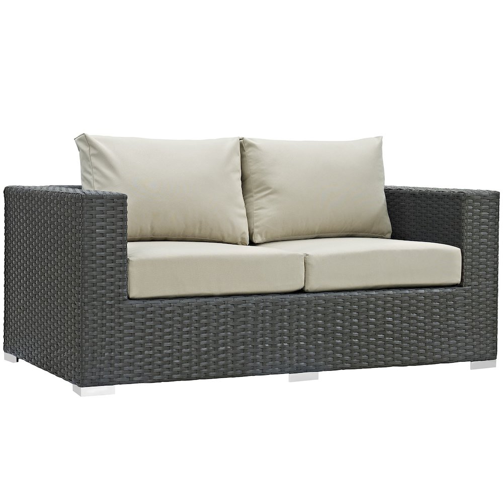 Sojourn 5 Piece Outdoor Patio Sunbrella Sectional Set. Picture 4