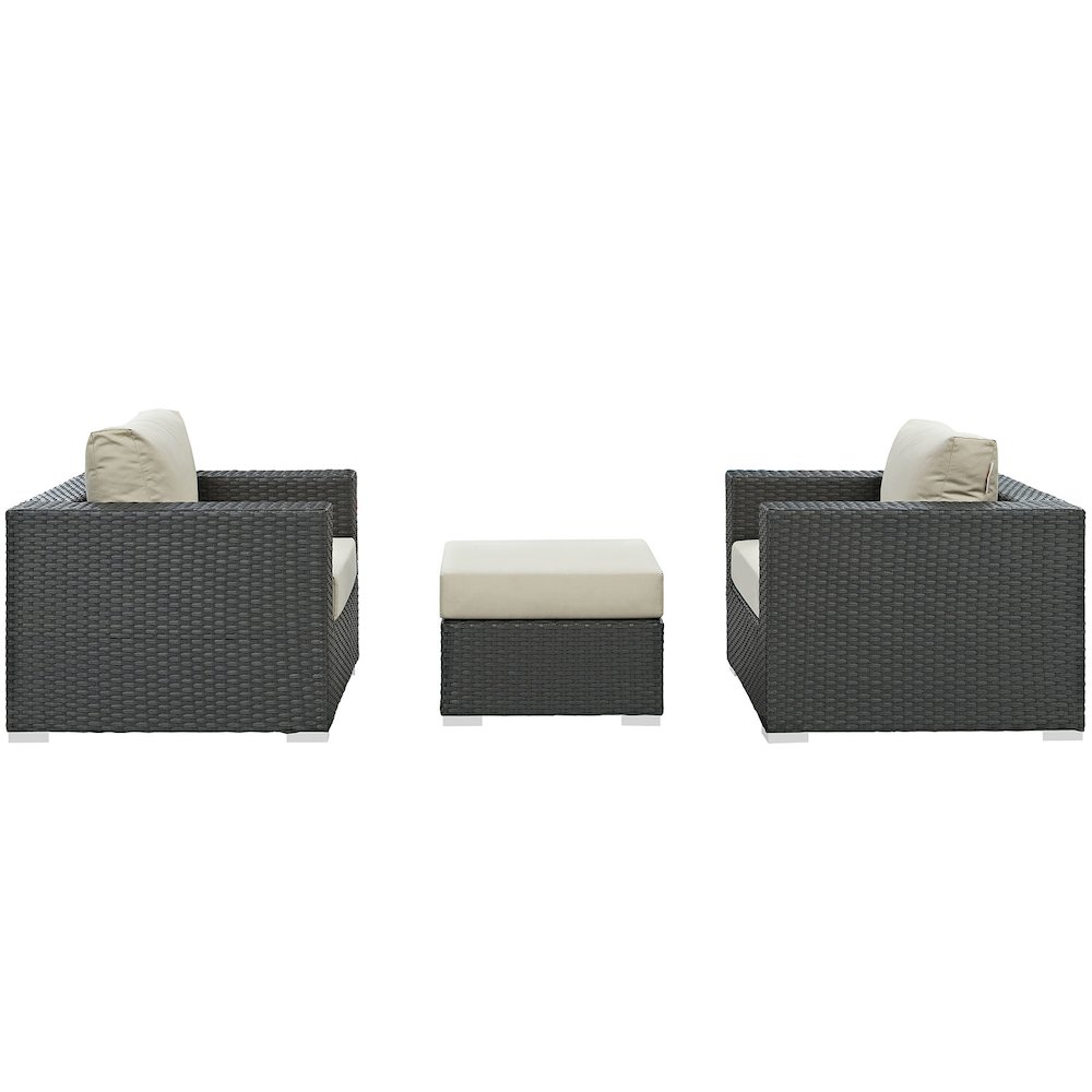 Sojourn 3 Piece Outdoor Patio Sunbrella Sectional Set. Picture 2