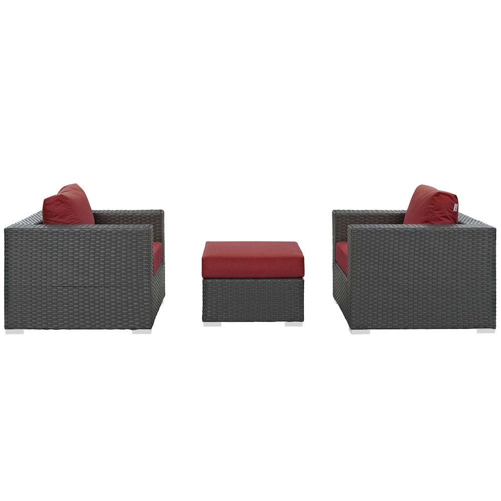Sojourn 3 Piece Outdoor Patio Sunbrella Sectional Set. Picture 2