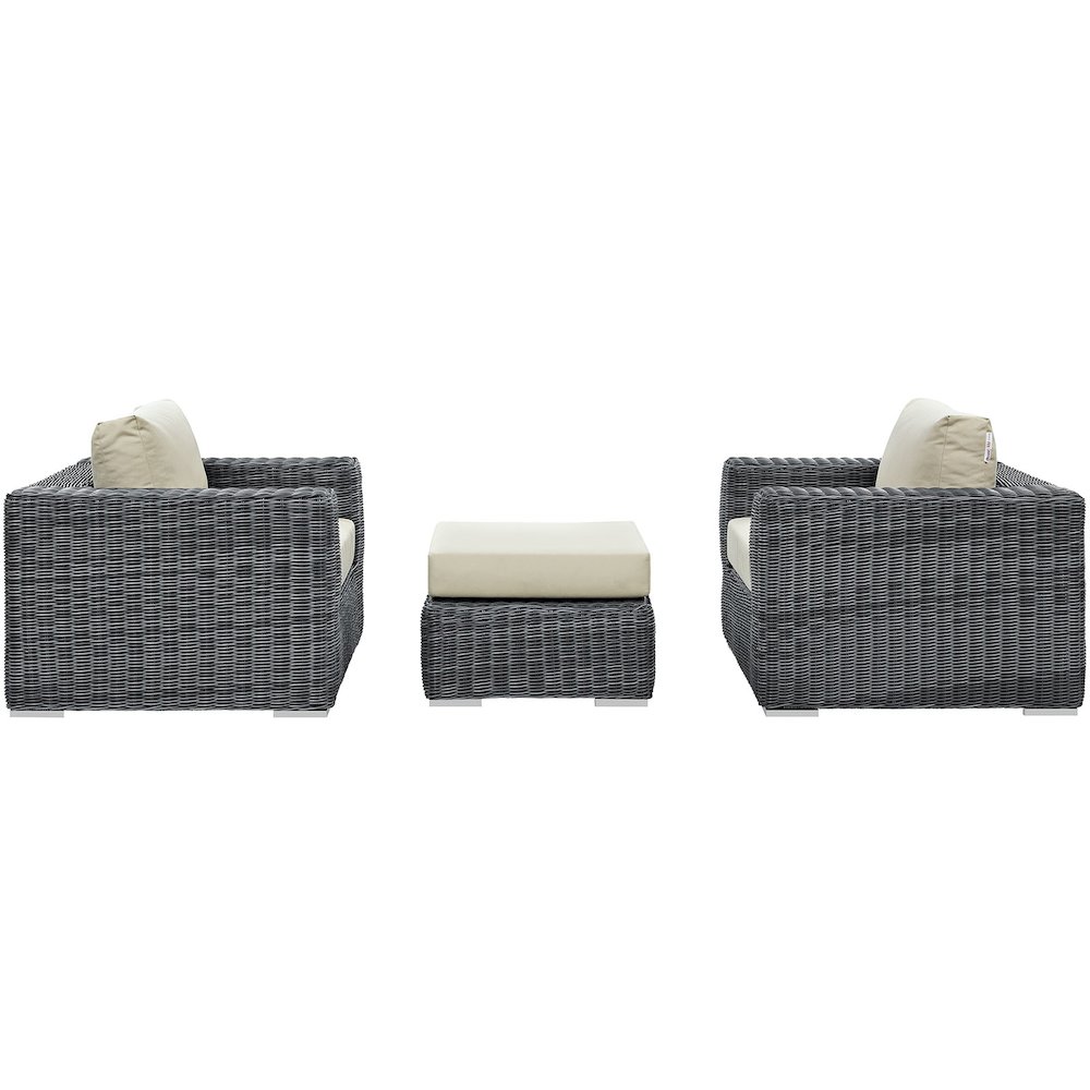 Summon 3 Piece Outdoor Patio Sunbrella Sectional Set. Picture 2