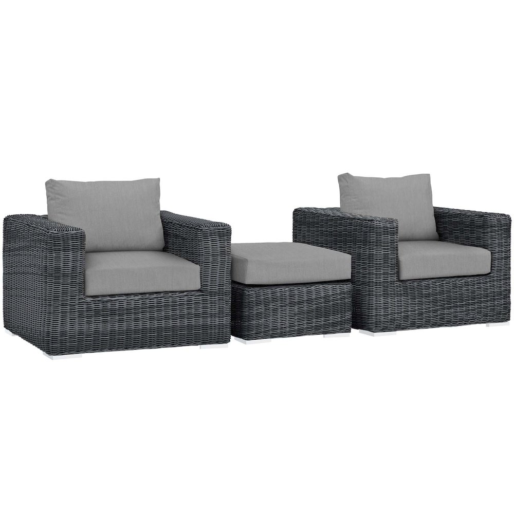 Summon 3 Piece Outdoor Patio Sunbrella Sectional Set. Picture 1