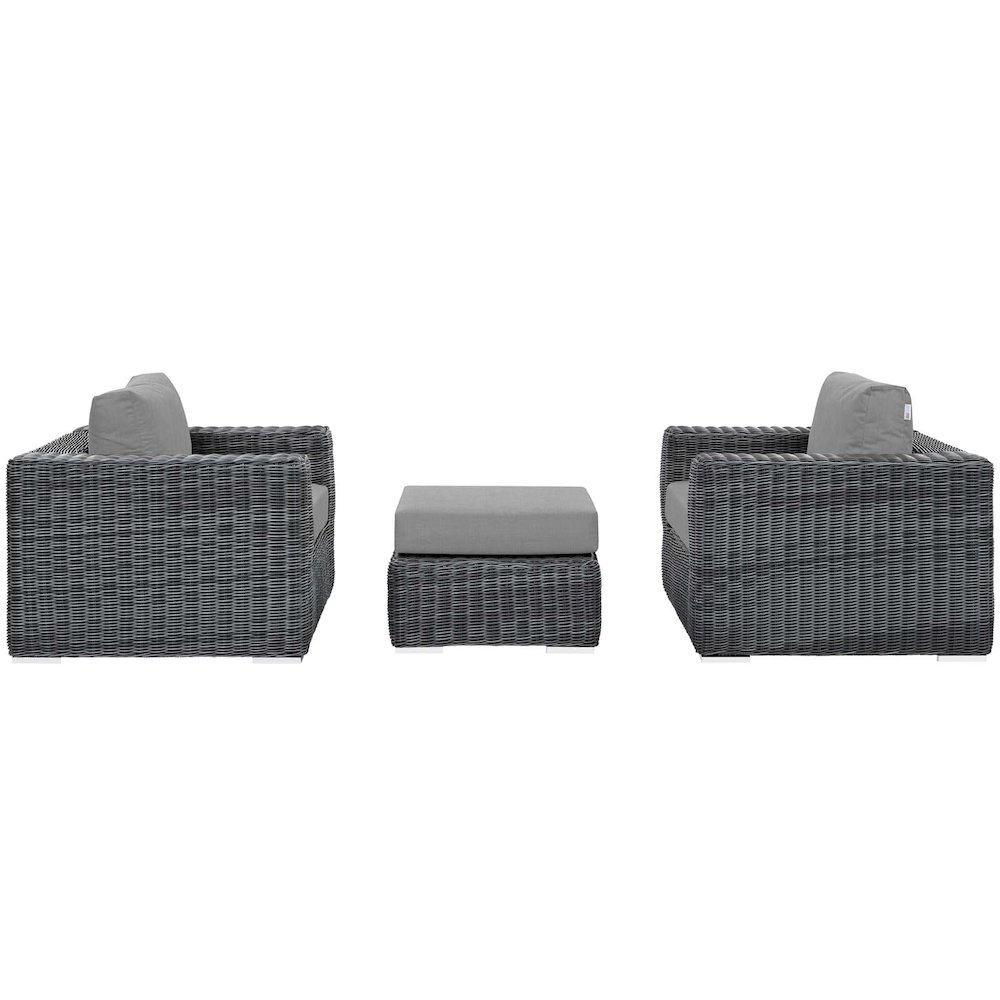 Summon 3 Piece Outdoor Patio Sunbrella Sectional Set. Picture 2