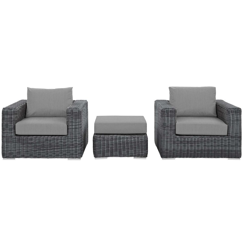 Summon 3 Piece Outdoor Patio Sunbrella Sectional Set. Picture 3