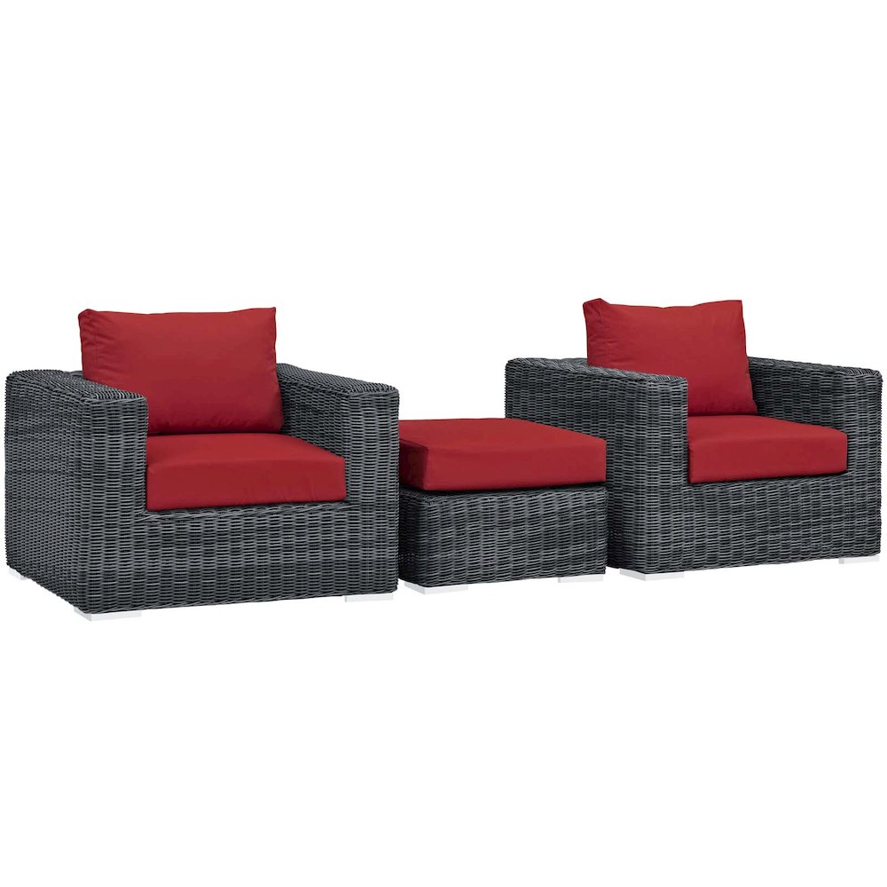 Summon 3 Piece Outdoor Patio Sunbrella Sectional Set. Picture 1