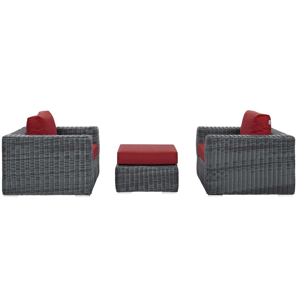 Summon 3 Piece Outdoor Patio Sunbrella Sectional Set. Picture 2