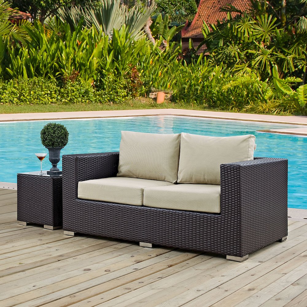 Convene Outdoor Patio Loveseat. Picture 5