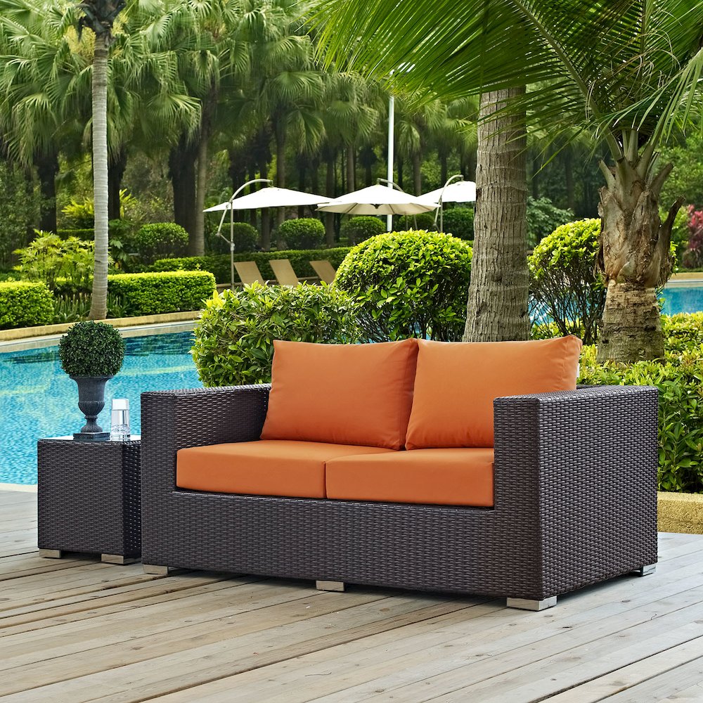 Convene Outdoor Patio Loveseat. Picture 5