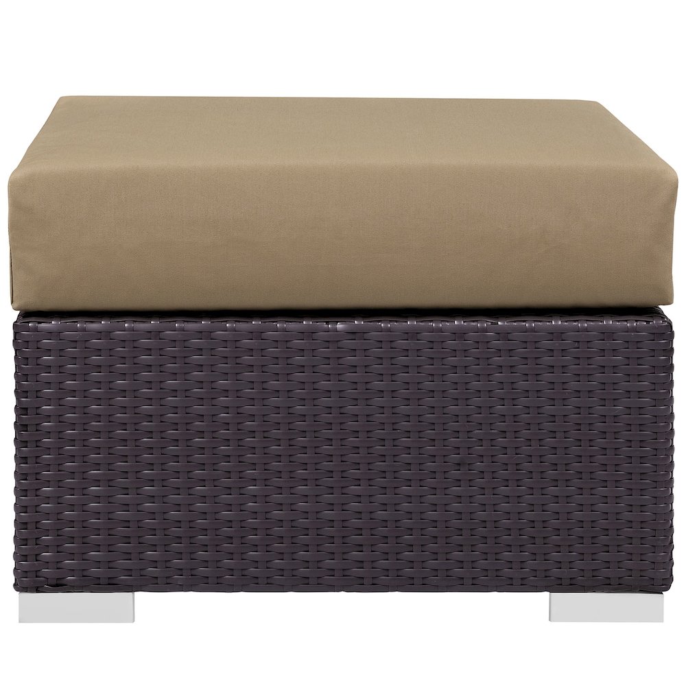 Convene Outdoor Patio Fabric Square Ottoman. Picture 2
