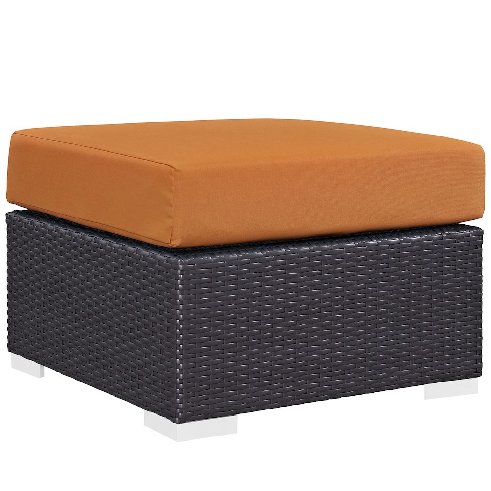Convene Outdoor Patio Fabric Square Ottoman. Picture 1