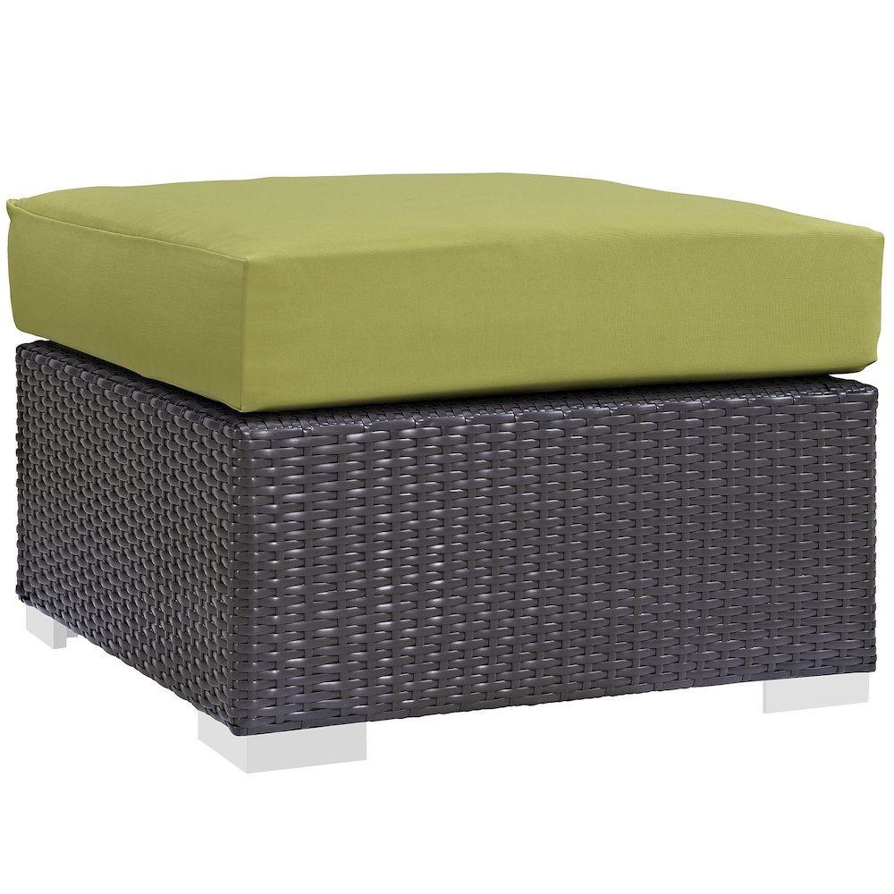 Convene Outdoor Patio Fabric Square Ottoman. Picture 1