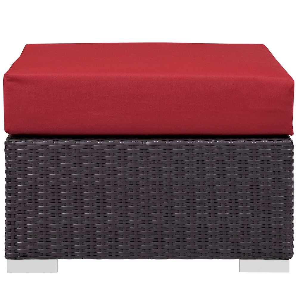 Convene Outdoor Patio Fabric Square Ottoman. Picture 2