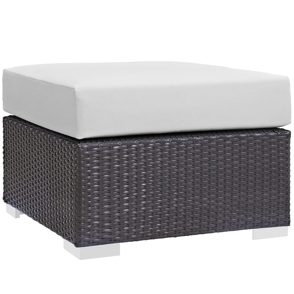 Convene Outdoor Patio Fabric Square Ottoman. Picture 1