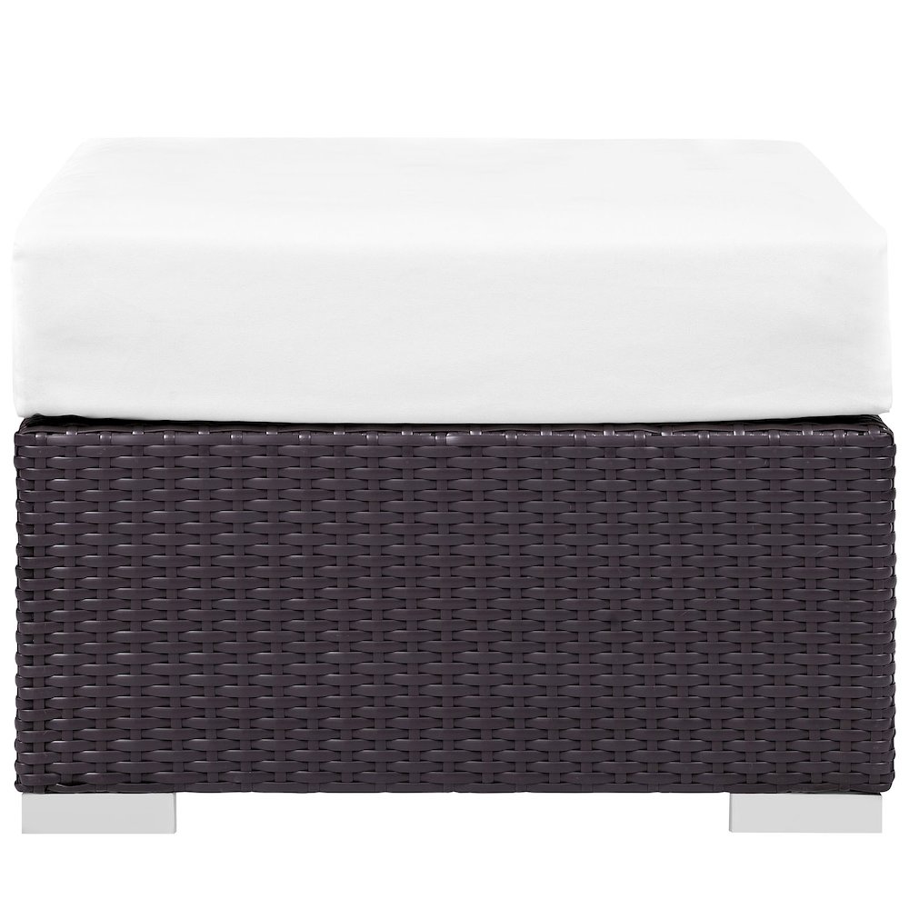 Convene Outdoor Patio Fabric Square Ottoman. Picture 2