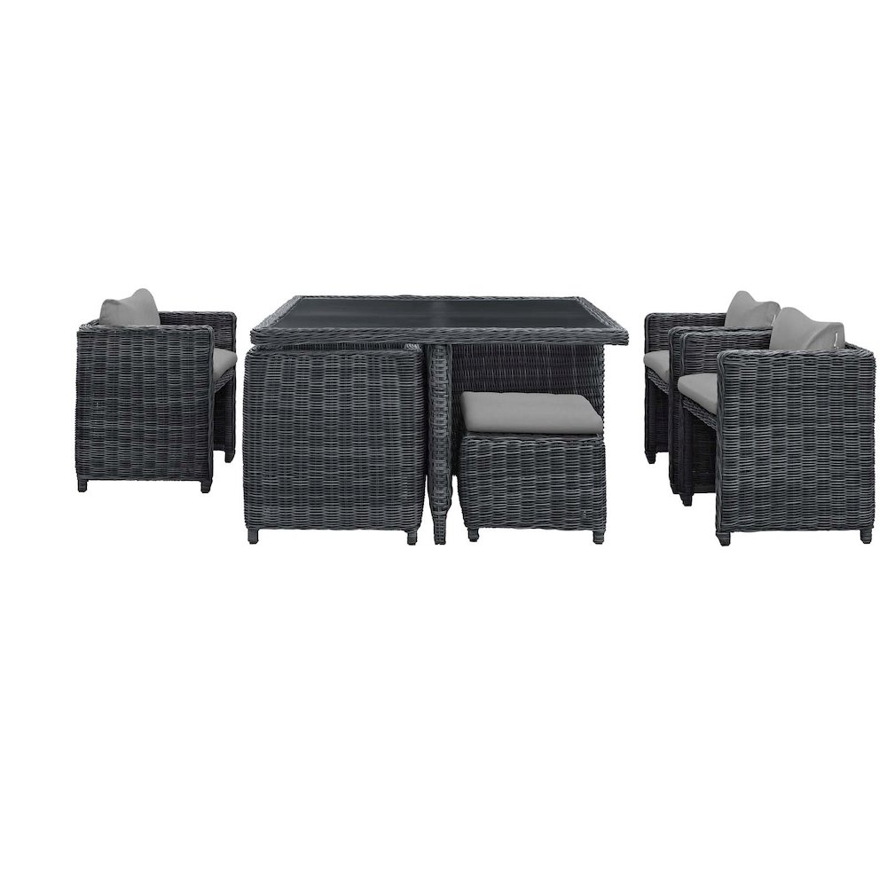 Summon 9 Piece Outdoor Patio Sunbrella Dining Set. Picture 2