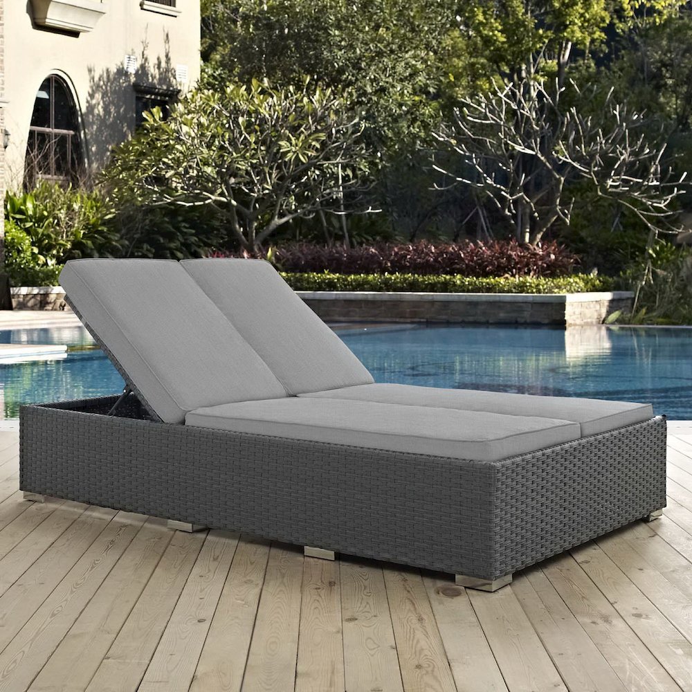 Sojourn Outdoor Patio Sunbrella Double Chaise. Picture 4