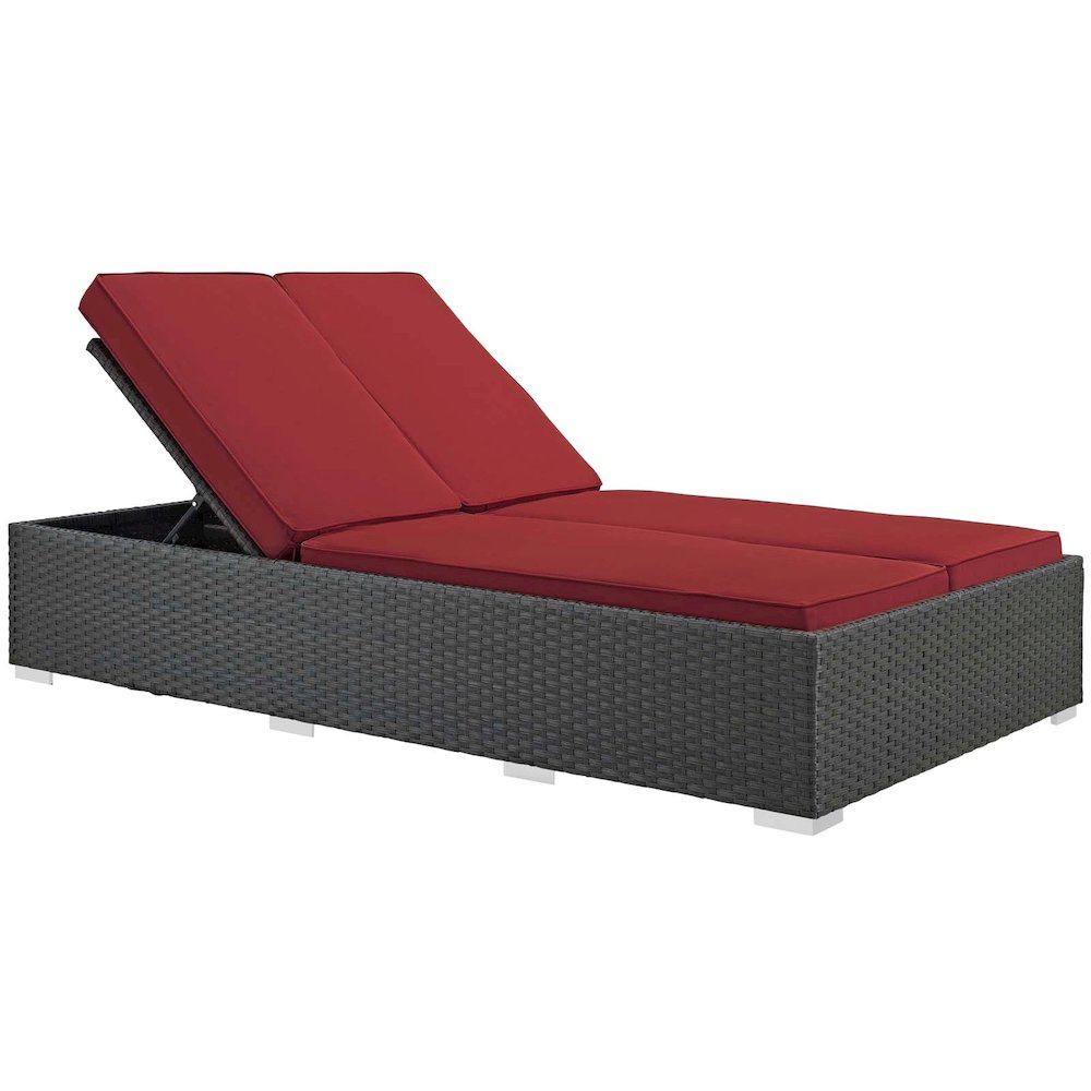 Sojourn Outdoor Patio Sunbrella Double Chaise. Picture 1
