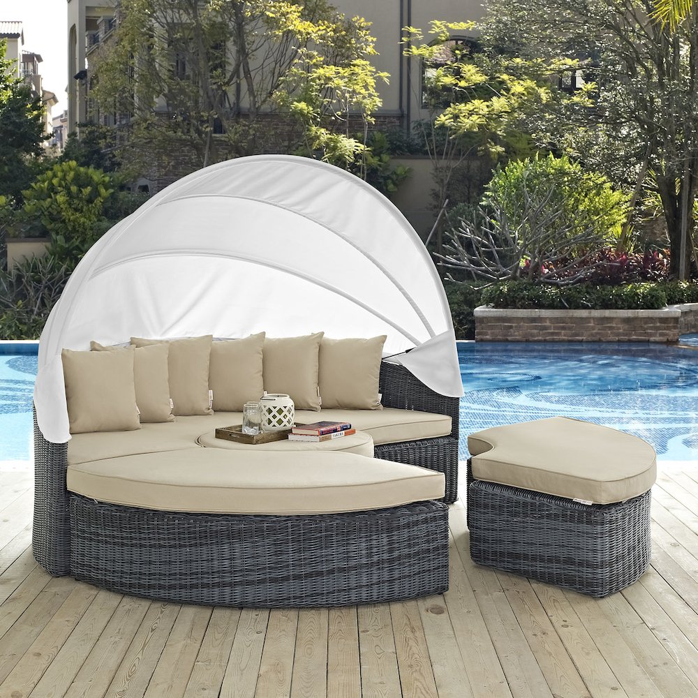 Summon Canopy Outdoor Patio Sunbrella Daybed. Picture 5