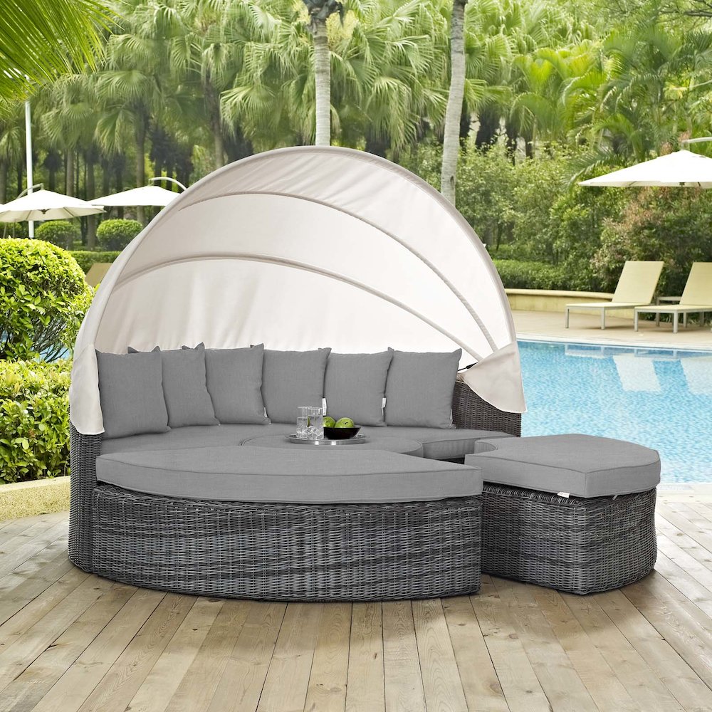 Summon Canopy Outdoor Patio Sunbrella Daybed. Picture 5