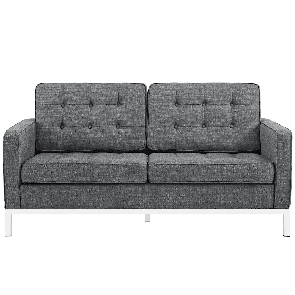 Loft Upholstered Fabric Loveseat. Picture 3