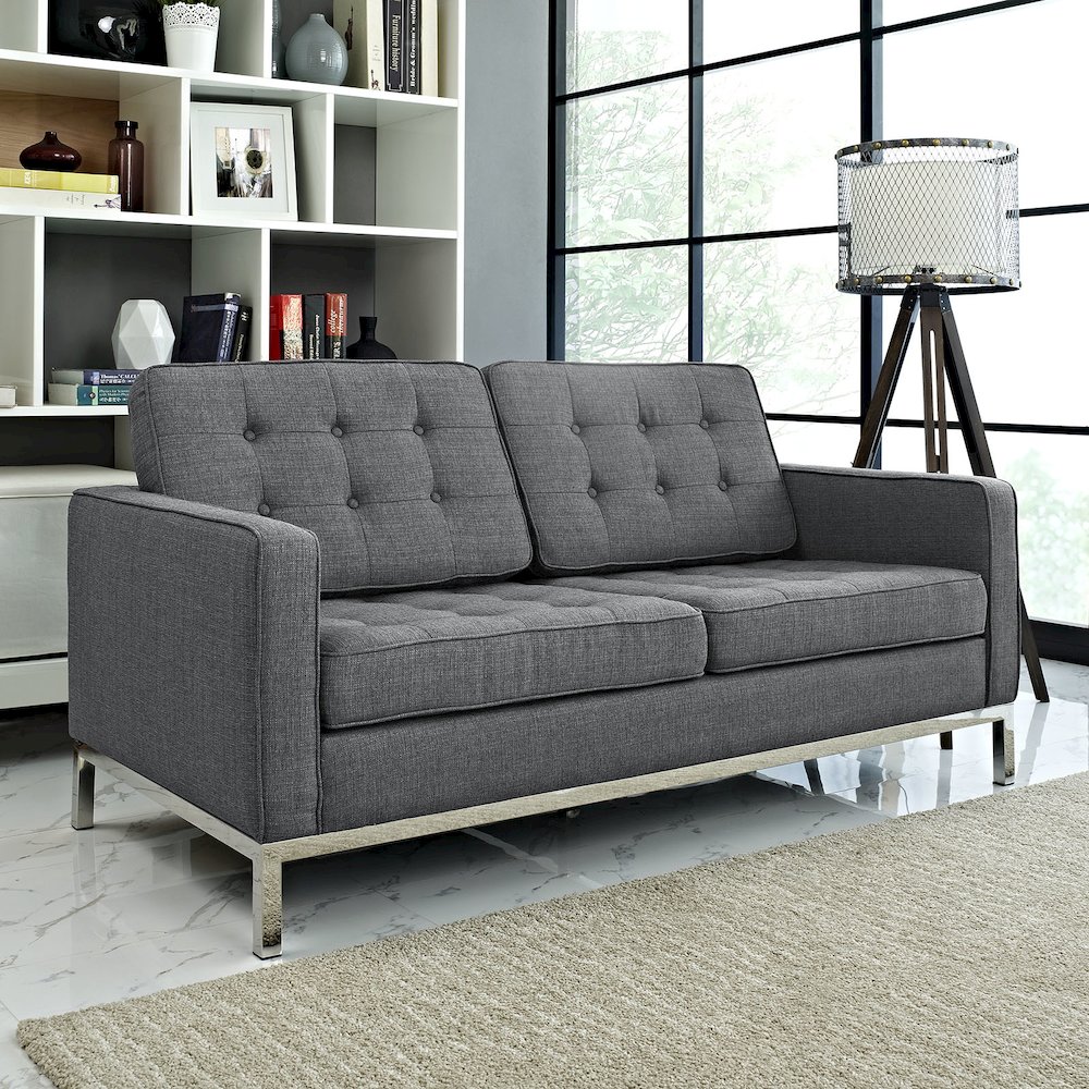 Loft Upholstered Fabric Loveseat. Picture 4