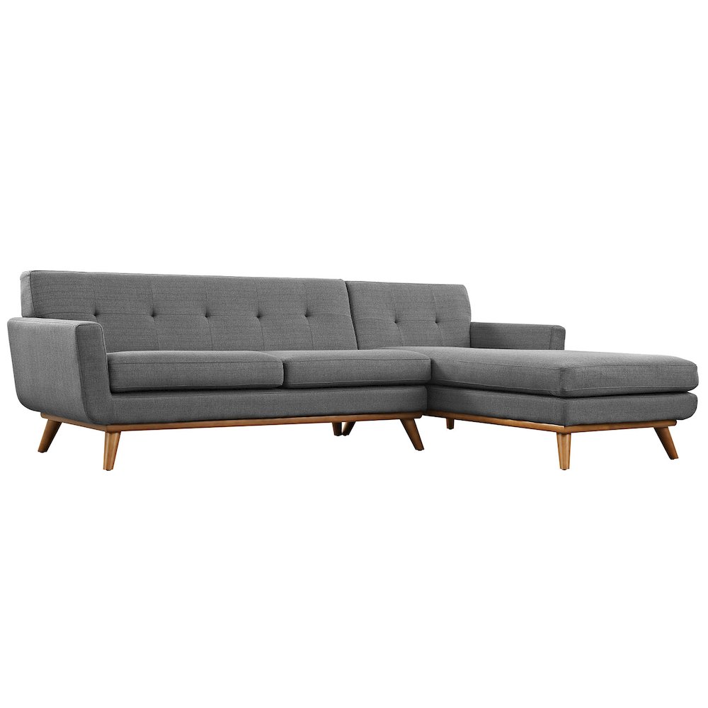 Engage Right-Facing Upholstered Fabric Sectional Sofa. Picture 1
