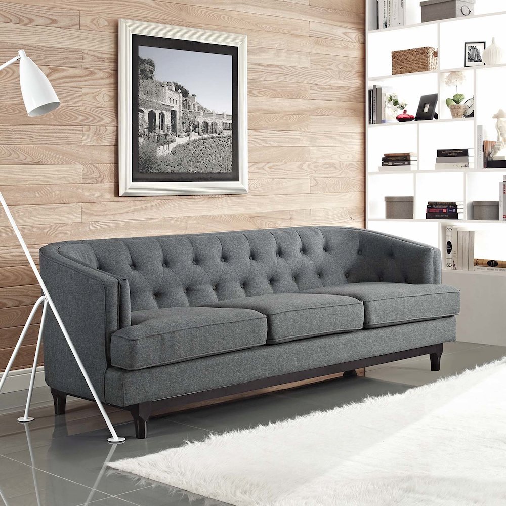 Coast Upholstered Fabric Sofa. Picture 4