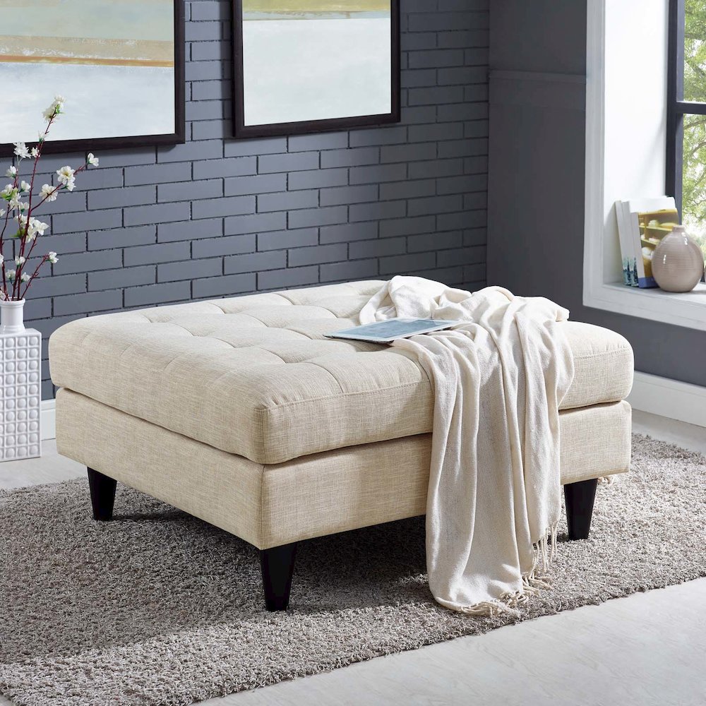 Empress Upholstered Fabric Large Ottoman. Picture 4