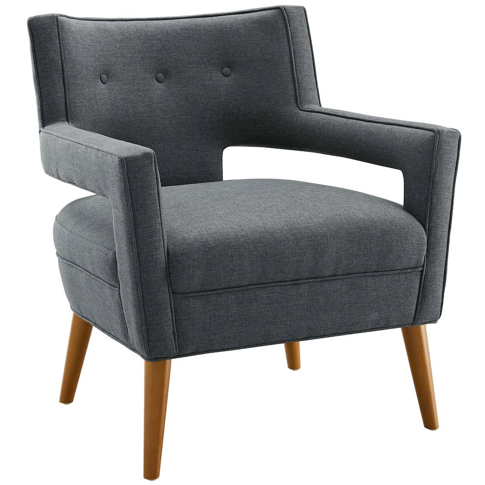 Sheer Upholstered Fabric Armchair. Picture 1