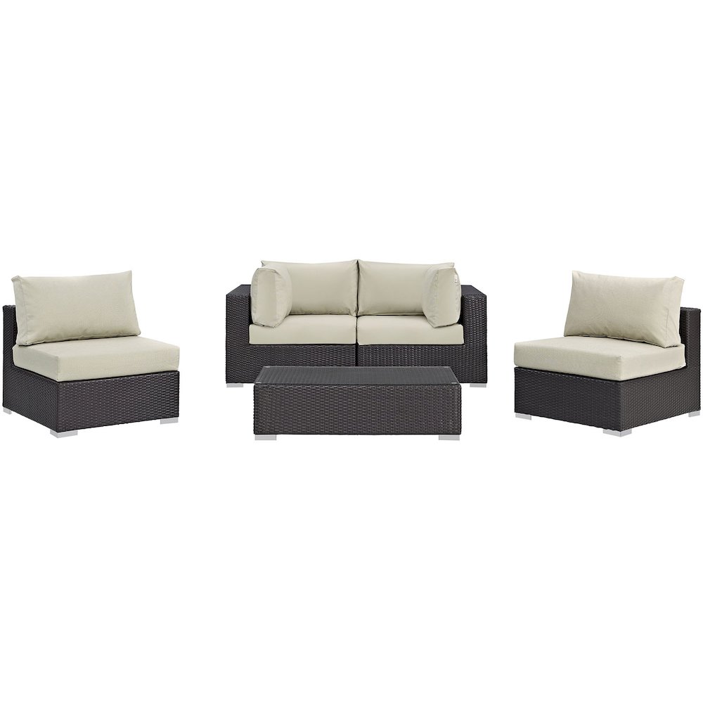 Convene 5 Piece Outdoor Patio Sectional Set. Picture 2