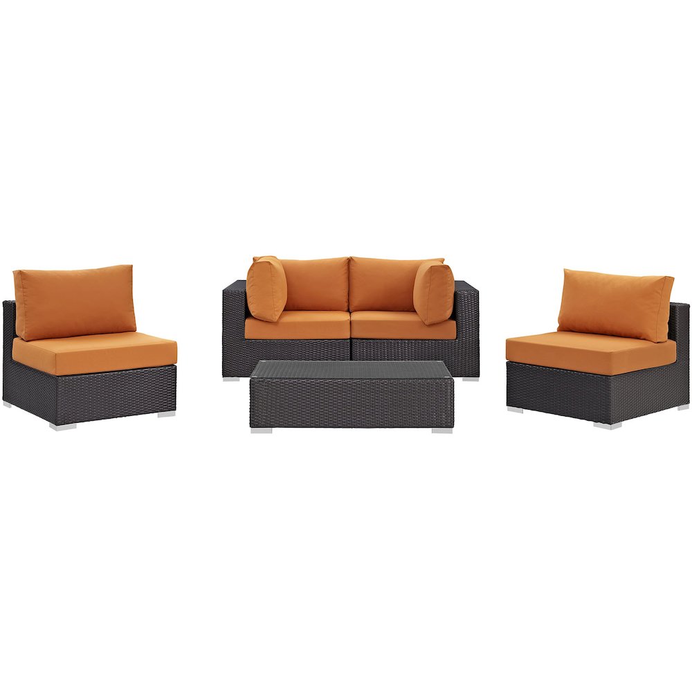 Convene 5 Piece Outdoor Patio Sectional Set. Picture 2