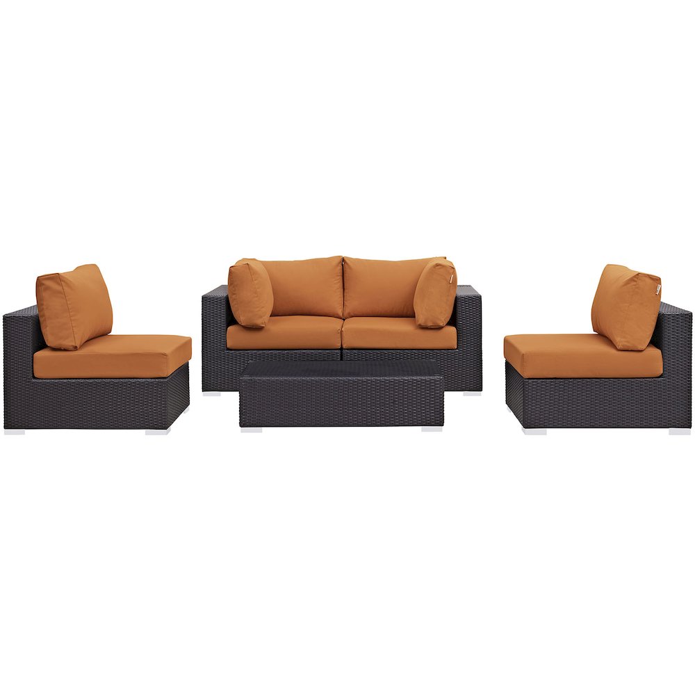 Convene 5 Piece Outdoor Patio Sectional Set. Picture 3