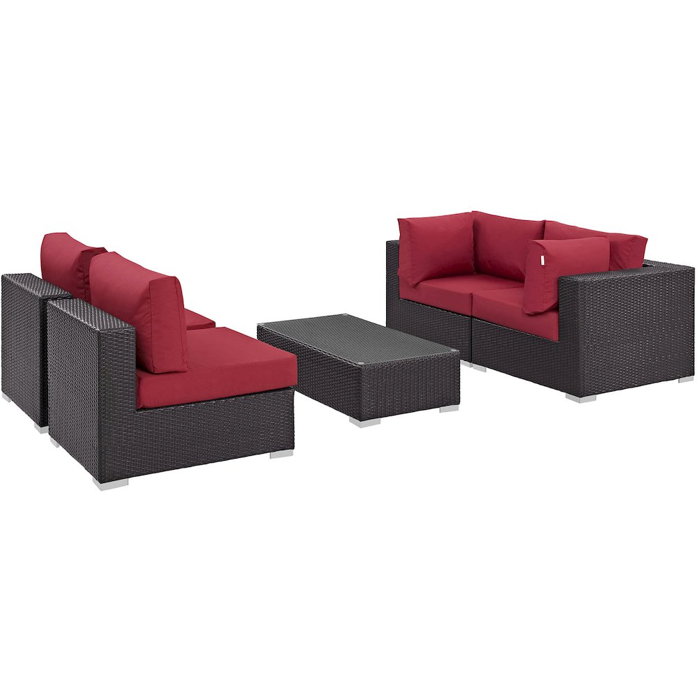 Convene 5 Piece Outdoor Patio Sectional Set. Picture 1