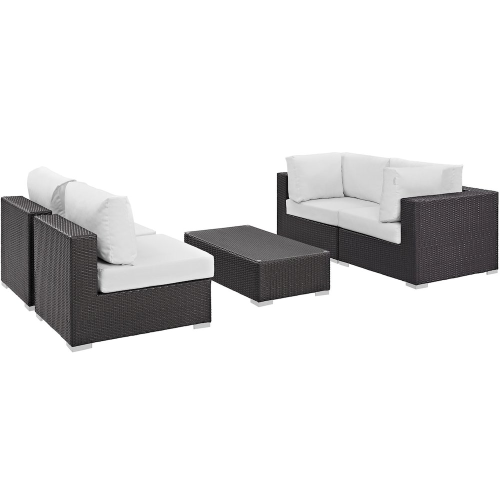 Convene 5 Piece Outdoor Patio Sectional Set. Picture 1