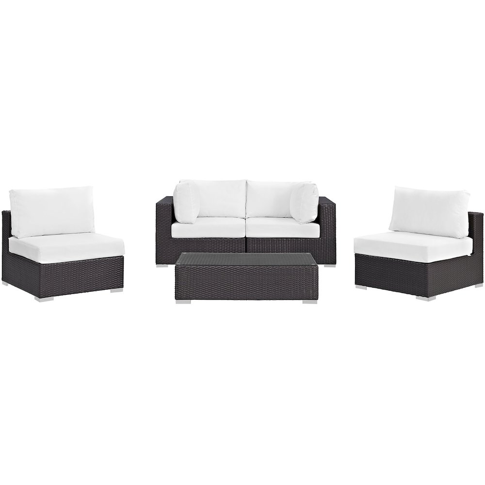 Convene 5 Piece Outdoor Patio Sectional Set. Picture 2