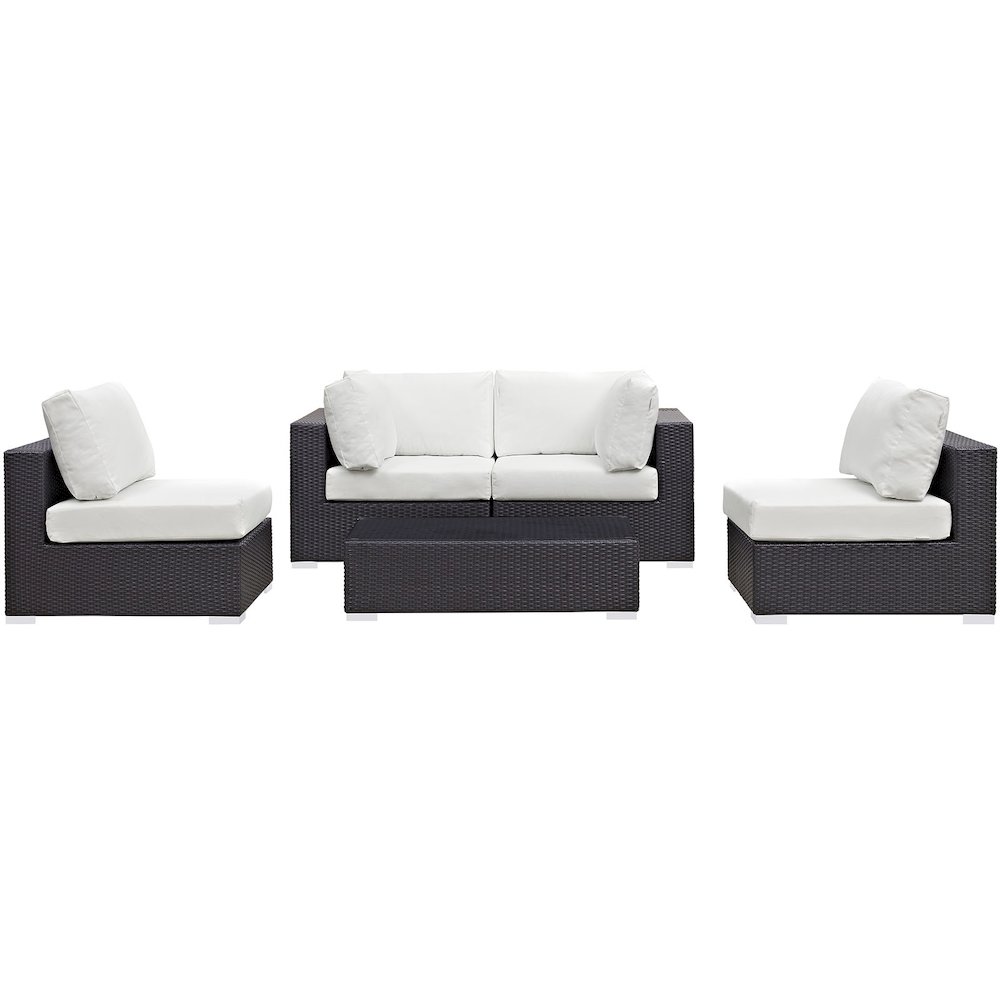 Convene 5 Piece Outdoor Patio Sectional Set. Picture 3